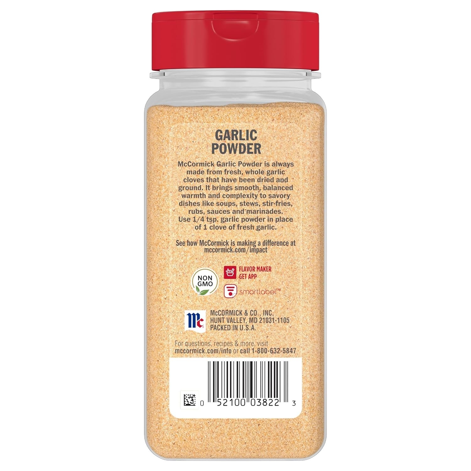 image:imageMcCormick Garlic Powder Non GMO Made from Fresh Whole Garlic Cloves For Bringing Consistent Flavor to Favorite Foods While Cooking 875 oz875 Ounce Pack of 1