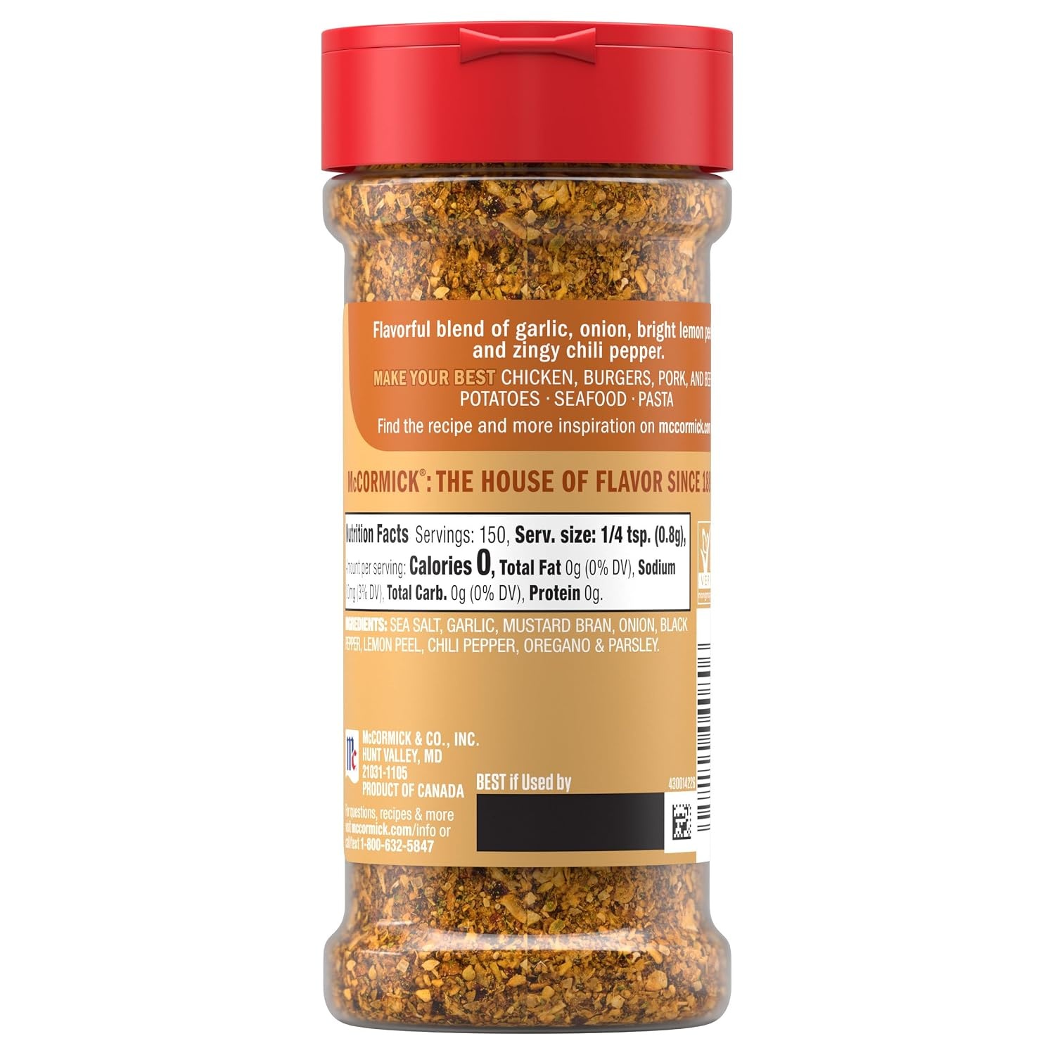 image:imageMcCormick Garlic and Onion Black Pepper and Sea Salt All Purpose Seasoning 425 ozGarlic and Onion Black Pepper and Sea Salt
