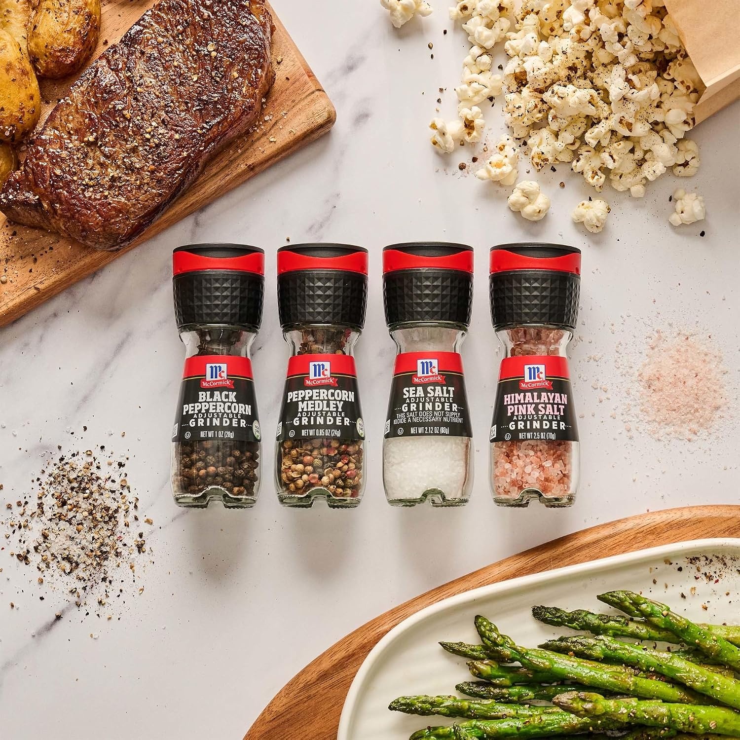image:imageMcCormick Grinder Essentials Variety Pack Non GMO Varieties Include Black Peppercorn Himalayan Pink Salt Peppercorn Medley amp Sea Salt 647 oz08 Ounce Pack of 1