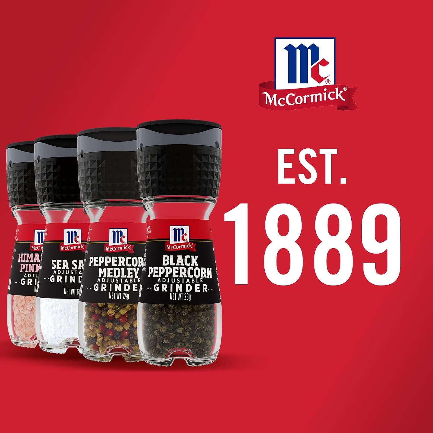 image:imageMcCormick Grinder Essentials Variety Pack Non GMO Varieties Include Black Peppercorn Himalayan Pink Salt Peppercorn Medley amp Sea Salt 647 oz08 Ounce Pack of 1