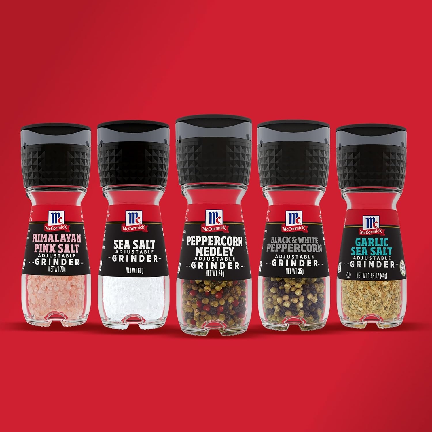 image:imageMcCormick Grinder Essentials Variety Pack Non GMO Varieties Include Black Peppercorn Himalayan Pink Salt Peppercorn Medley amp Sea Salt 647 oz08 Ounce Pack of 1