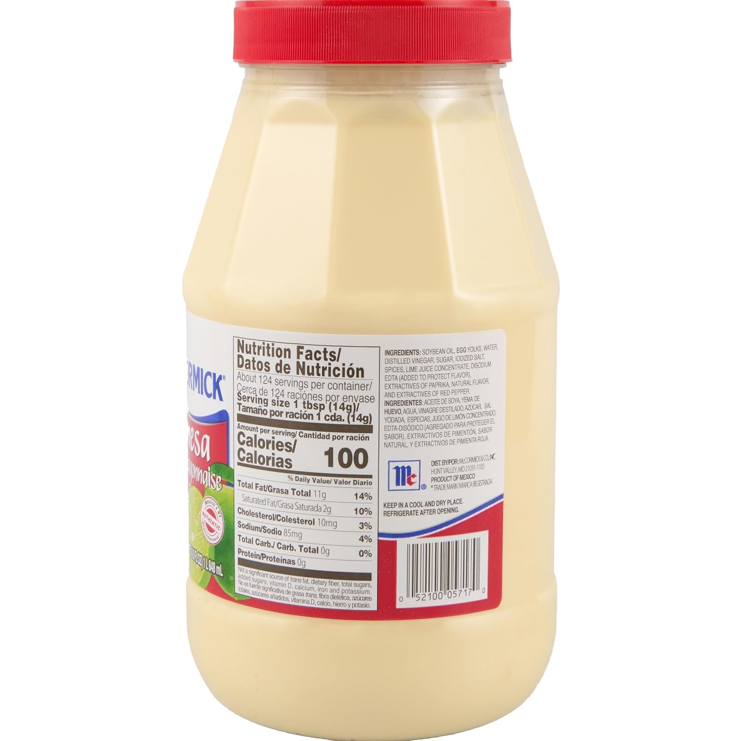 image:imageMcCormick Mayonesa Mayonnaise with Lime Juice 125 fl oz625 Fl Oz Pack of 1