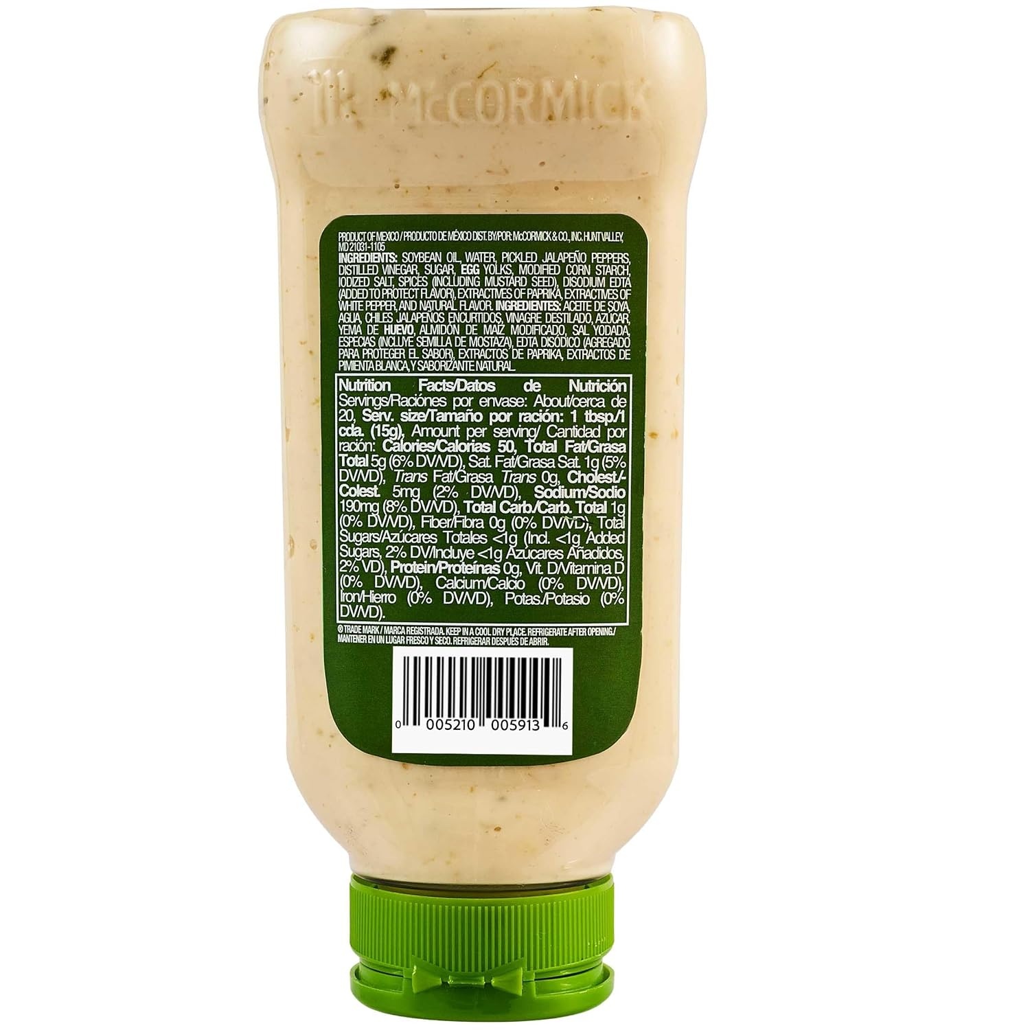 image:imageMcCormick Mayonnaise Dressing Jalapeo A Smooth Spicy Mayo That is a Great Addition to Sandwiches Dips Aioli Cold Salads Tacos and More 103 fl oz Pack of 6103 Fl Oz Pack of 2