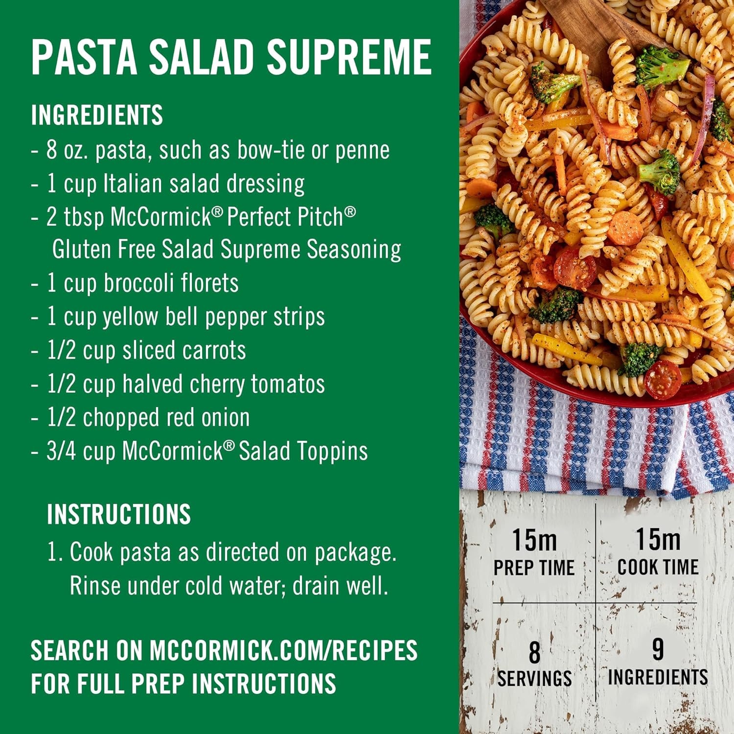 image:imageMcCormick Perfect Pinch Salad Supreme Seasoning 434 oz434 Ounce Pack of 6