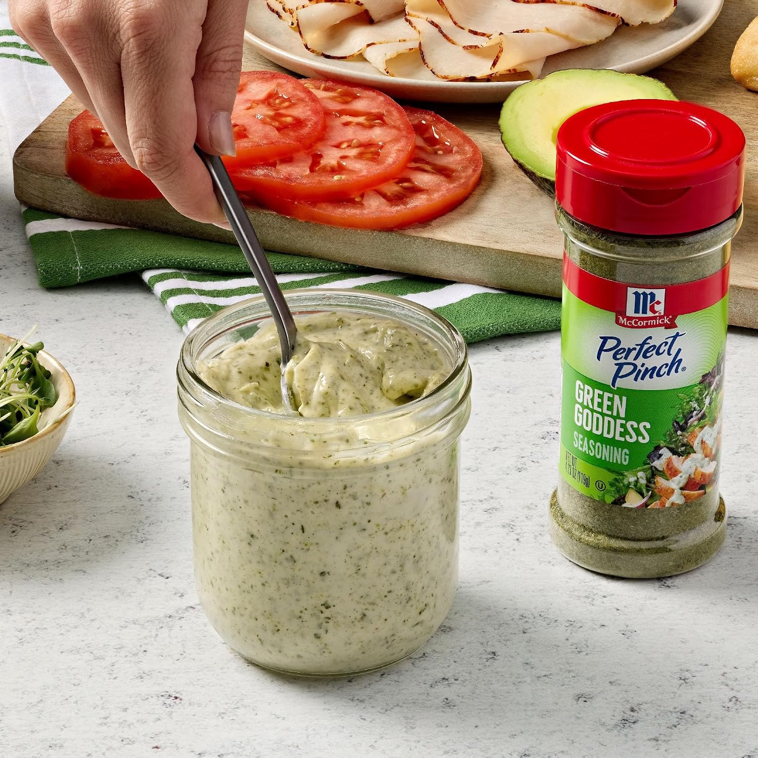image:imageMcCormick Perfect Pinch Seasoning Green Goddess For Adding Tangy Herby Flavor to Chicken Roasted Veggies Dressings Sauces amp More 423 oz Pack of 6
