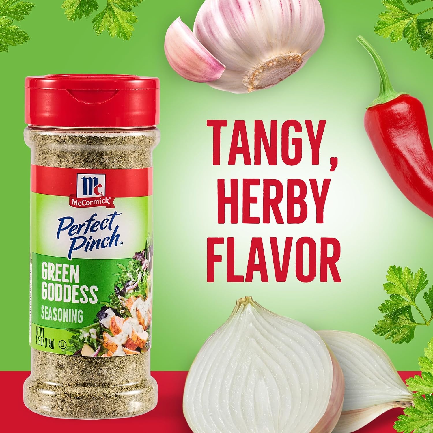 image:imageMcCormick Perfect Pinch Seasoning Green Goddess For Adding Tangy Herby Flavor to Chicken Roasted Veggies Dressings Sauces amp More 423 oz Pack of 6