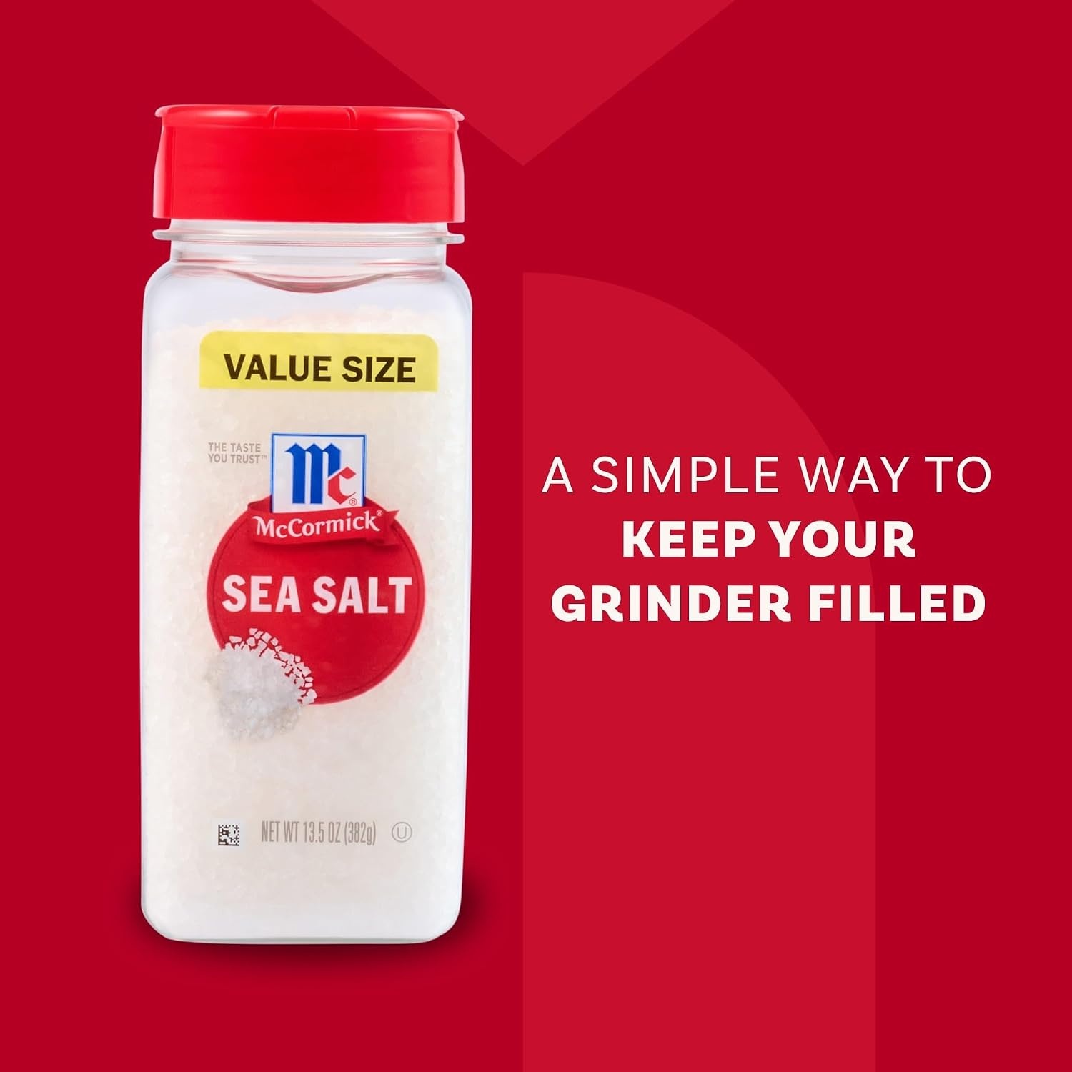 image:imageMcCormick Sea Salt Value Size Bright Crisp Flavor Coarse Mediterranean Sea Salt Minerals Salt Grinder Enhances Chicken Seafood Steaks Salads Pastas amp Desserts Kosher 135 oz