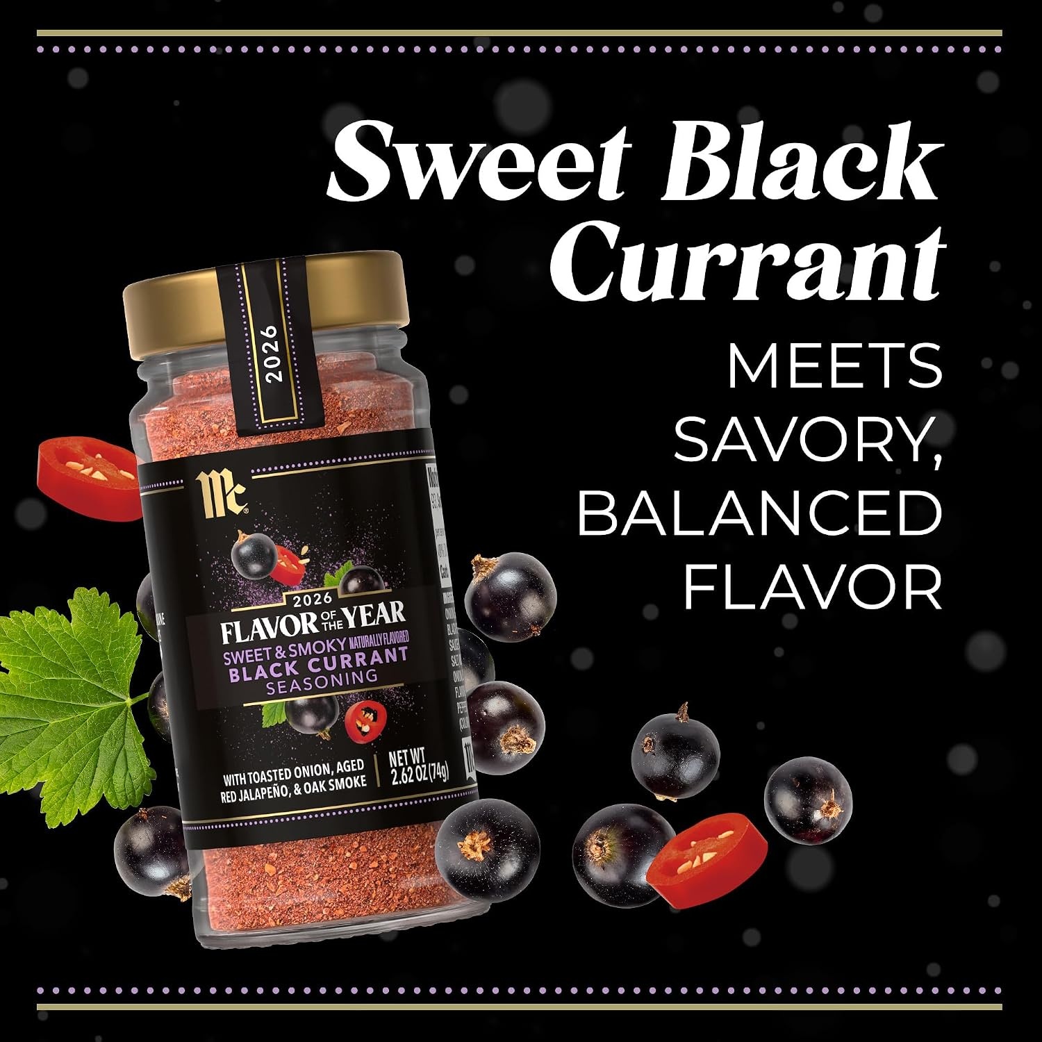 image:imageMcCormick Seasoning Black Currant Sweet amp Smoky 2026 Flavor of the Year Sweet Savory amp Balanced Black Currant Rub 262 oz262 Ounce Pack of 1