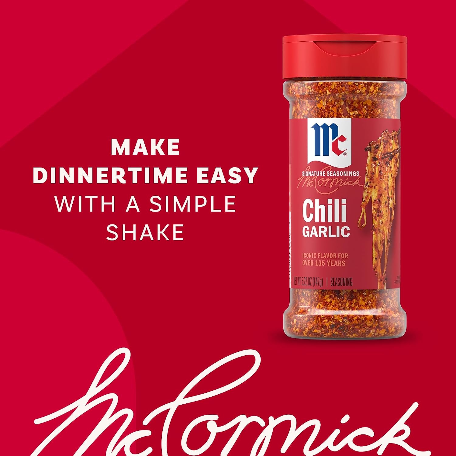 image:imageMcCormick Seasoning Chili Garlic Signature Seasonings No Artificial Flavors No MSG Added Spicy amp Savory Blend of Chili amp Garlic Shake On StirFry Noodles Meat Veggies amp Marinades 522 oz