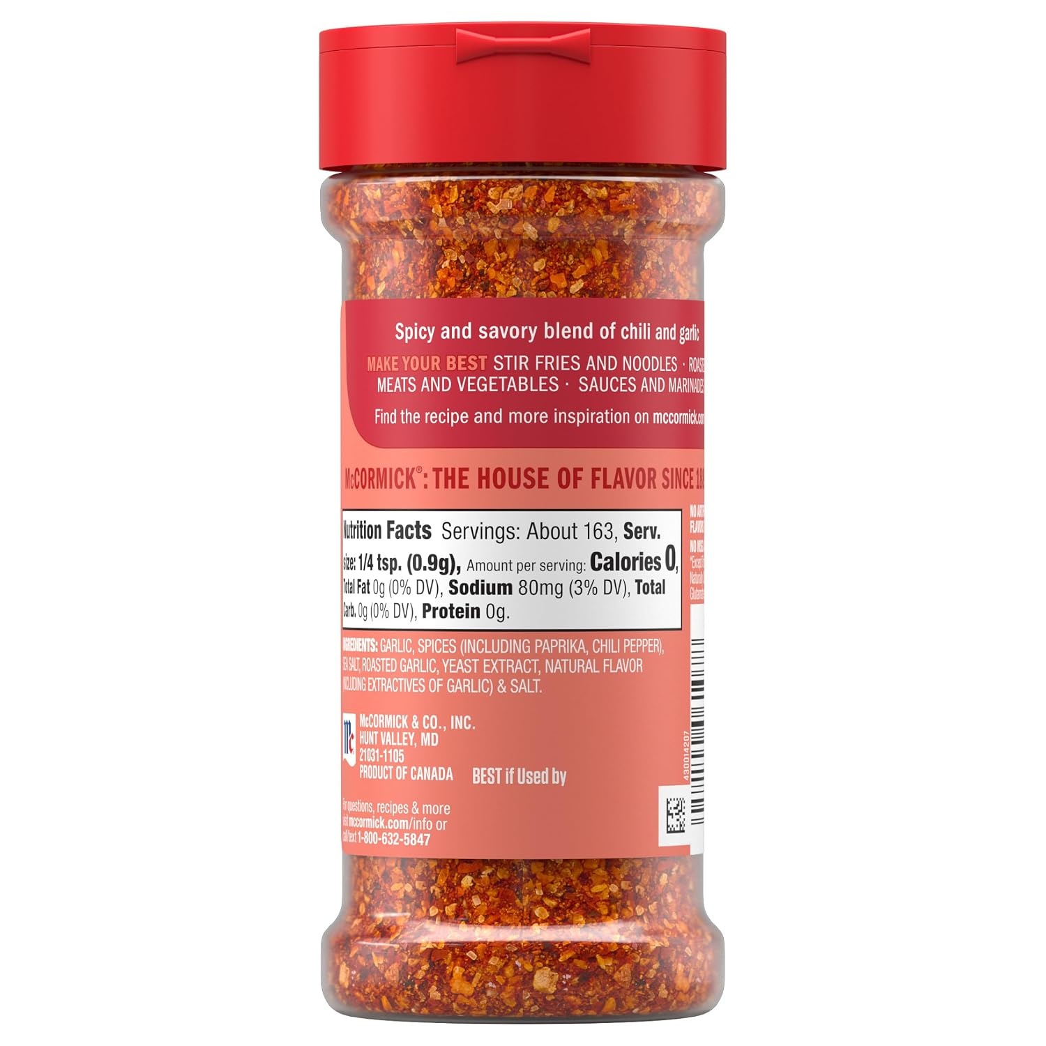 image:imageMcCormick Seasoning Chili Garlic Signature Seasonings No Artificial Flavors No MSG Added Spicy amp Savory Blend of Chili amp Garlic Shake On StirFry Noodles Meat Veggies amp Marinades 522 oz