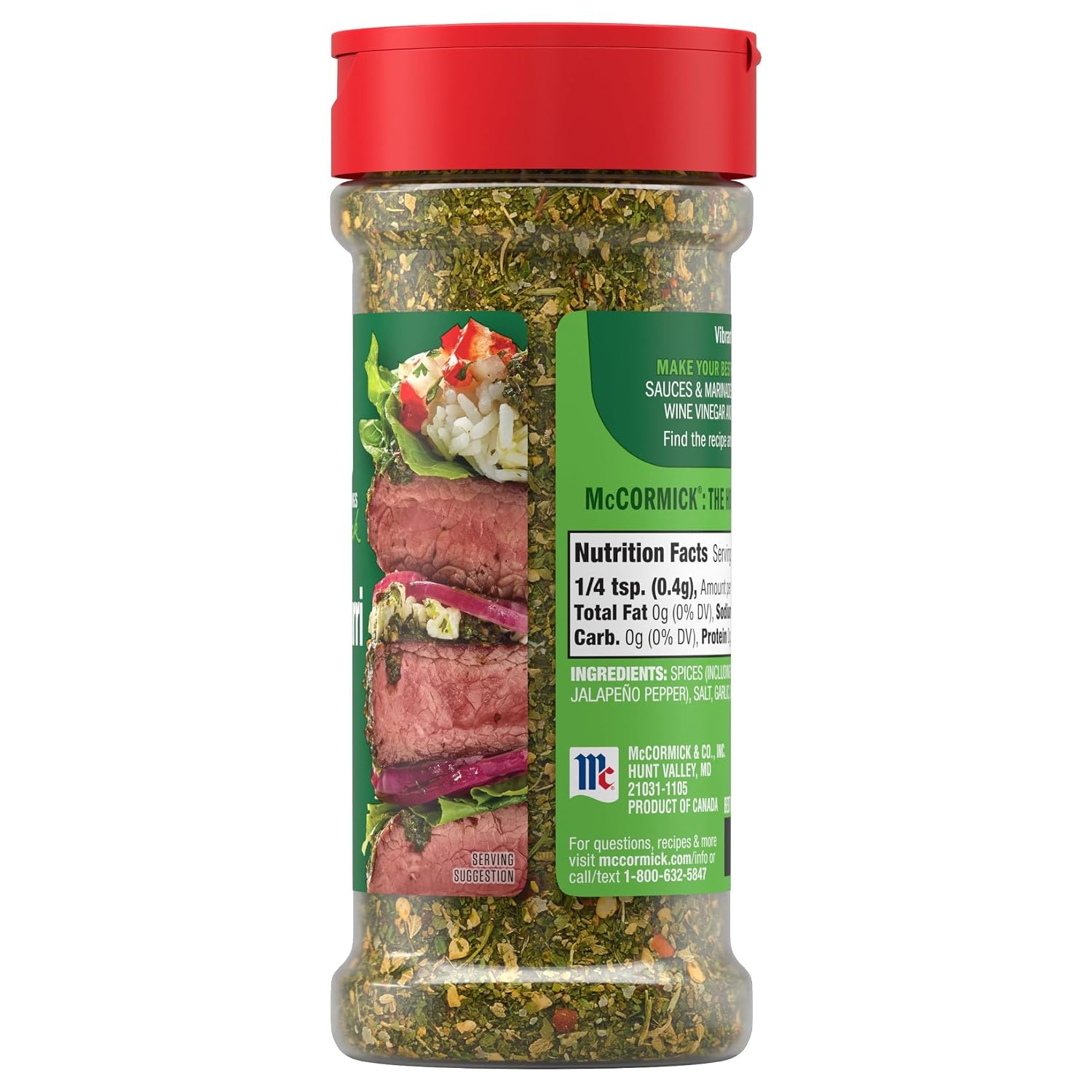 image:imageMcCormick Seasoning Chimichurri Signature Seasonings No MSG Added Vibrant Parsley amp Zesty Garlic Flavor Shake On For Roasted Meats amp Veggies Rice Sauces amp Marinades 247 oz