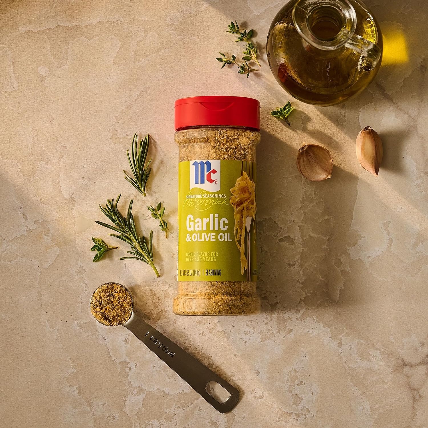 image:imageMcCormick Seasoning Garlic amp Olive Oil Signature Seasonings Savory Blend of Bold Garlic amp Rich Olive Oil Shake On For Pastas Roasted Proteins Vegetables Sauces Dressings amp More 525 oz525 Ounce Pack of 1