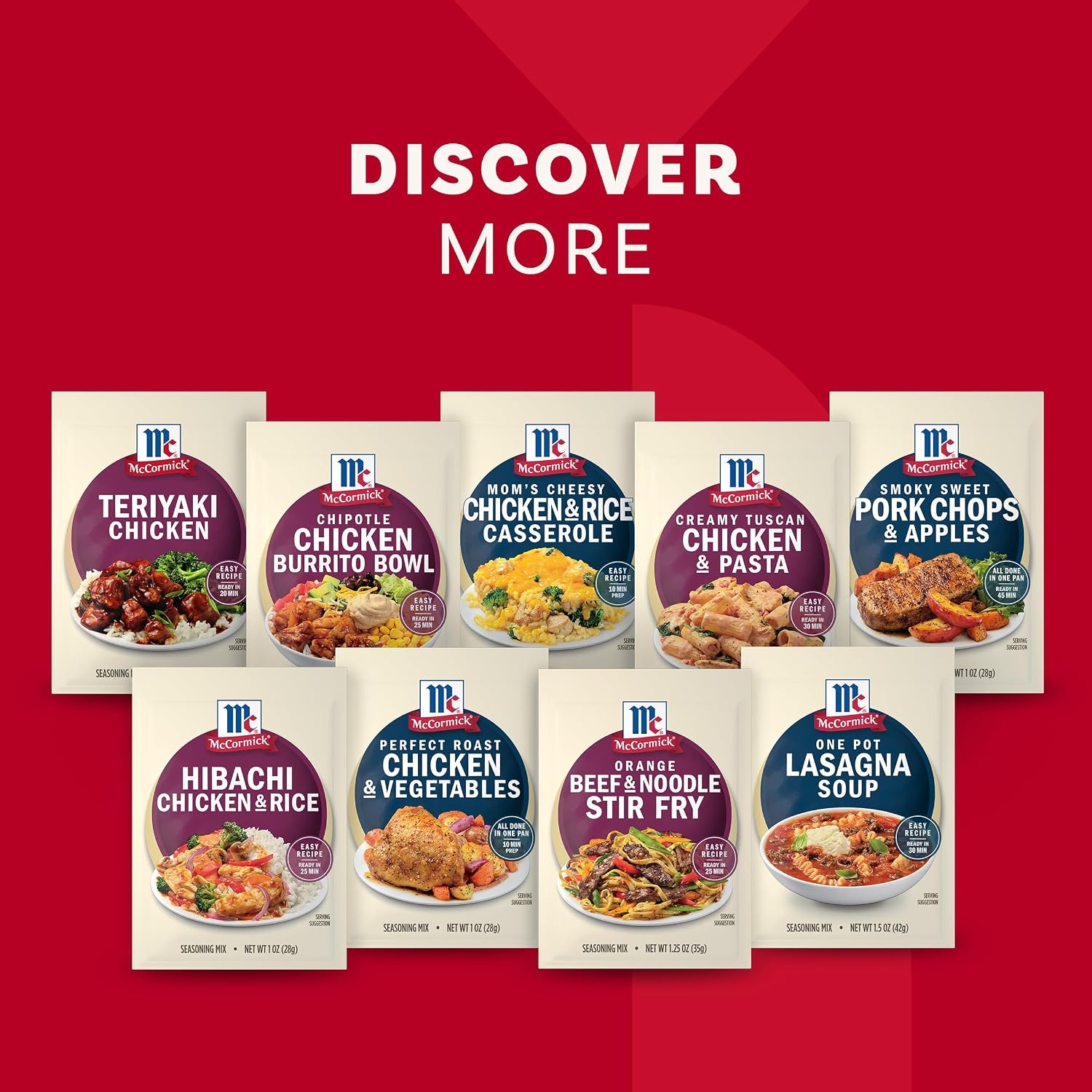 image:imageMcCormick Seasoning Mix Variety Pack Kitchen Inspiration Gift Pack Make Your Best Quick amp Easy Dishes OnePan Meals Prepare with Protein Vegetables and Starch for Easy Flavor 1187 oz