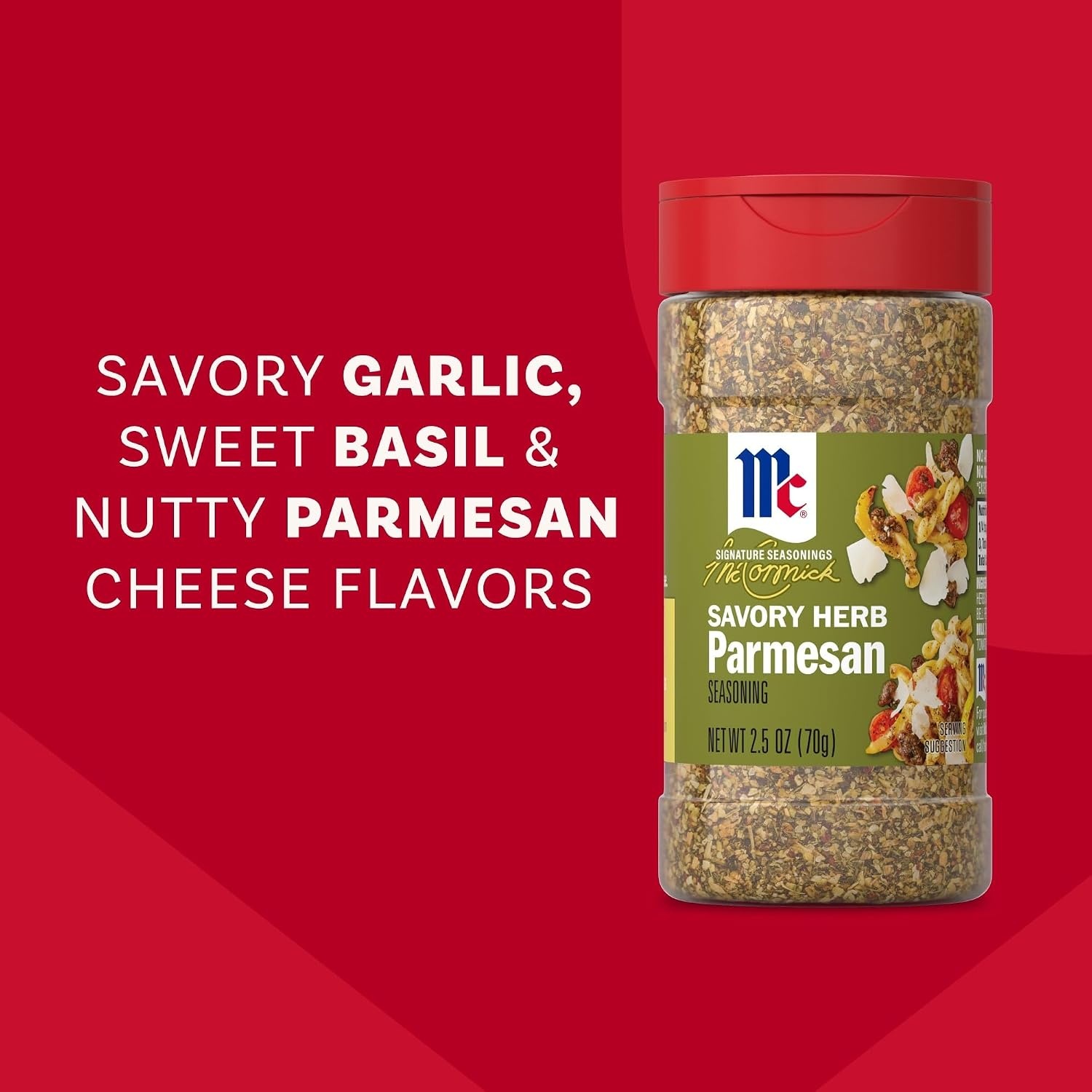 image:imageMcCormick Seasoning Savory Herb Parmesan Signature Seasonings Cheesy amp Herbaceous Flavor Shake On For Pasta Roasted Chicken or Pork Soups amp Salads No Artificial Flavors No MSG Added 25 oz