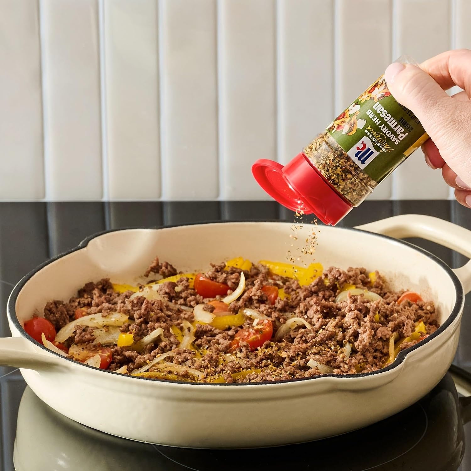 image:imageMcCormick Seasoning Savory Herb Parmesan Signature Seasonings Cheesy amp Herbaceous Flavor Shake On For Pasta Roasted Chicken or Pork Soups amp Salads No Artificial Flavors No MSG Added 25 oz