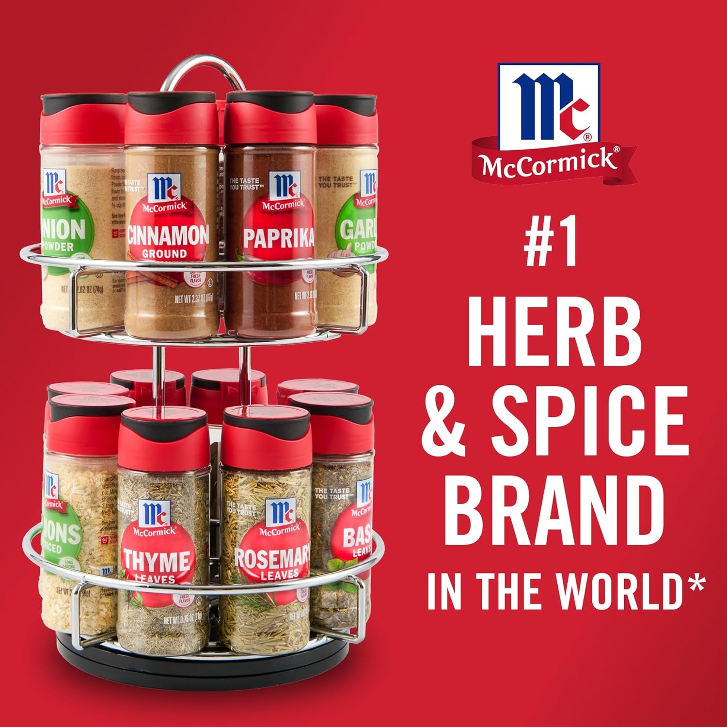 image:imageMcCormick Spice Rack Two Tier Chrome Featuring 16 Herbs amp Spices for Everyday Cooking Great Gift for Housewarming Wedding amp Bridal Shower 2609 oz