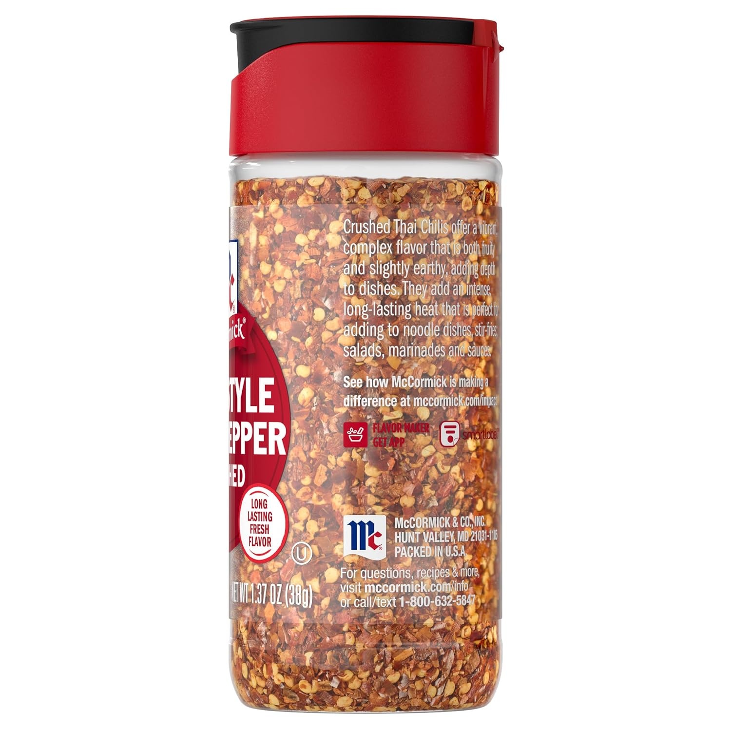 image:imageMcCormick Thai Style Chili Pepper Crushed For Pasta StirFry Salad Dressing Marinade Drunken Noodles Pad Thai and More 137 oz Pack of 6