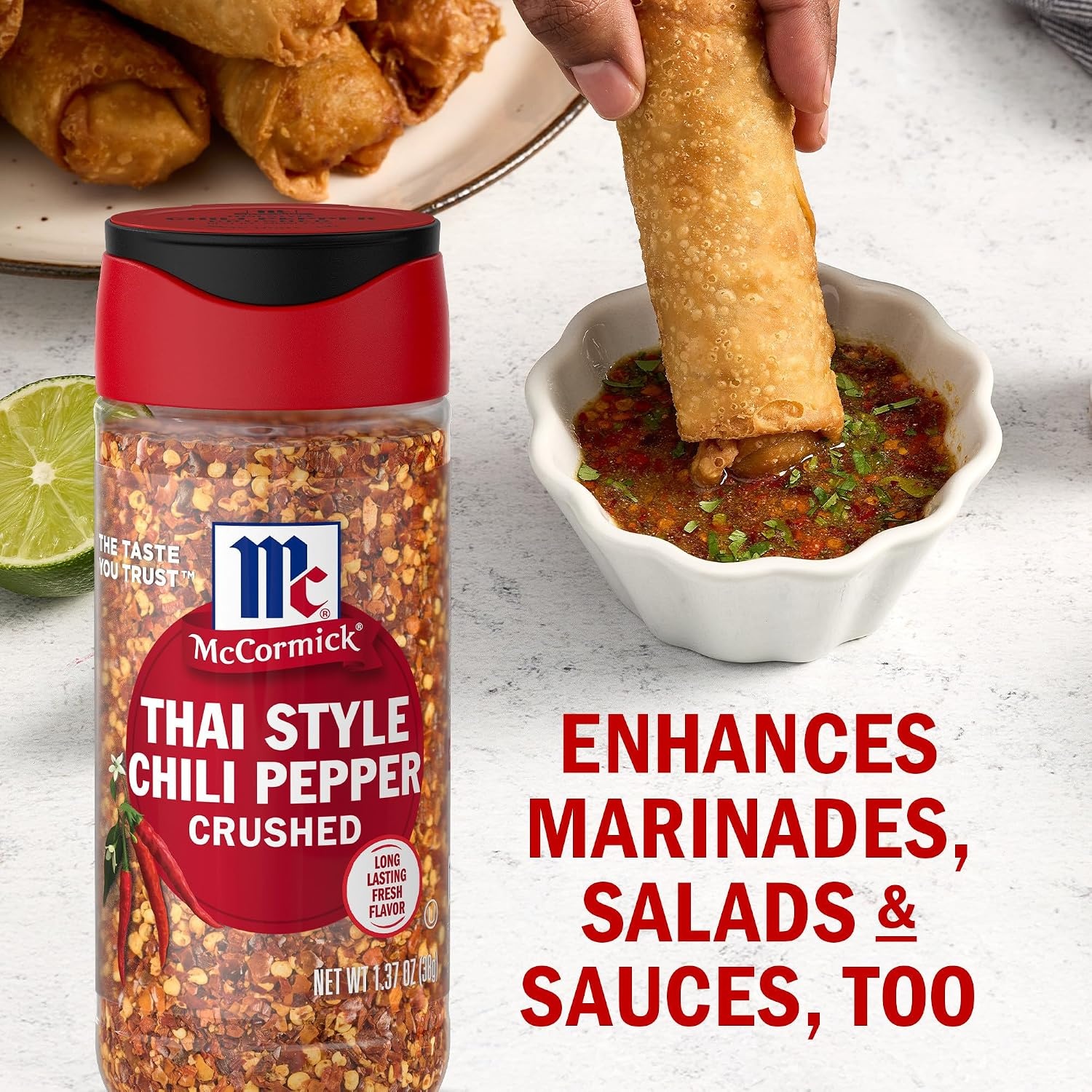 image:imageMcCormick Thai Style Chili Pepper Crushed For Pasta StirFry Salad Dressing Marinade Drunken Noodles Pad Thai and More 137 oz Pack of 6