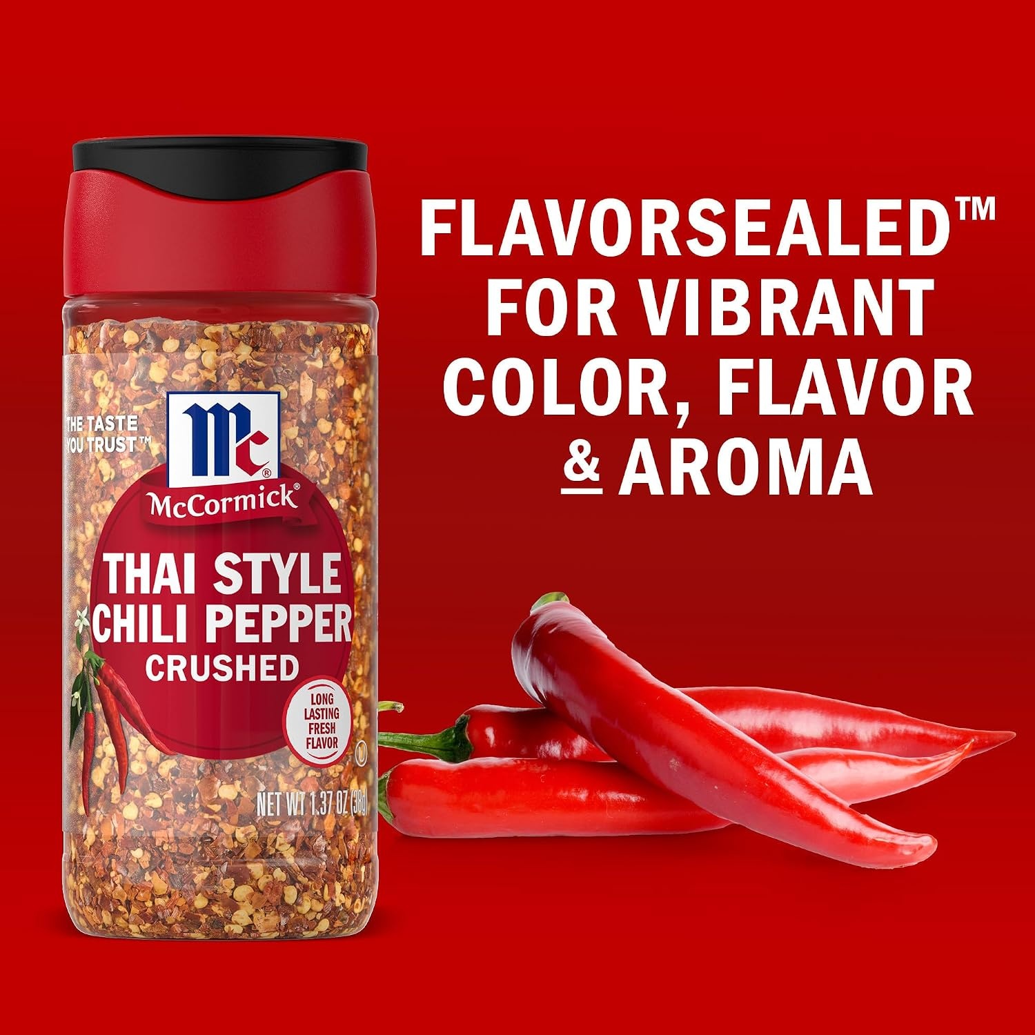 image:imageMcCormick Thai Style Chili Pepper Crushed For Pasta StirFry Salad Dressing Marinade Drunken Noodles Pad Thai and More 137 oz Pack of 6
