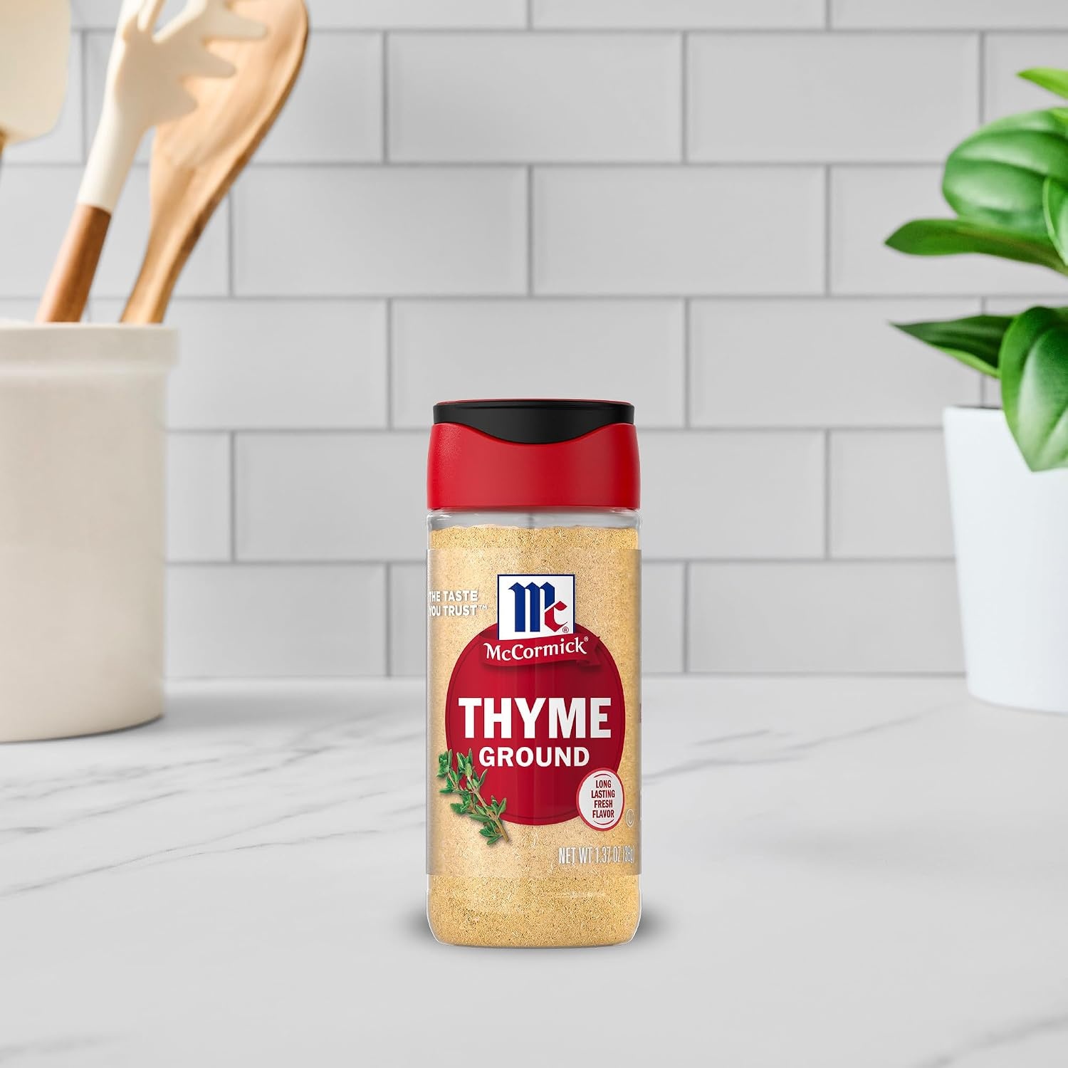 image:imageMcCormick Thyme Ground Subtle Mint Herby Flavor Kosher FlavorSealed for Freshness Ground to Blend Easily into Dishes Adds Savory Flavor to Meatloaf Stews Chicken amp Stuffing 137 oz