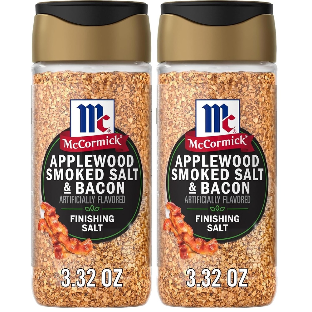 image:imageMcCormick Finishing Salt Applewood Smoked Salt amp Bacon Salt Blend Smoky amp Savory Bacon Flavor For Burgers Potatoes amp Creamy Dips No Colors from Artificial Sources 332 oz332 Ounce Pack of 2