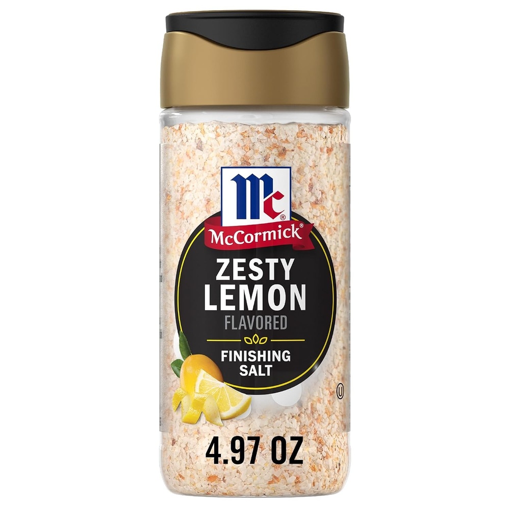 image:imageMcCormick Finishing Salt Zesty Lemon Sea Salt Lemon Rind Kosher The Taste You Trust For Salads Fresh Fruit Grilled Veggies Pasta Dishes Fish Chicken Seafood amp More 497 oz497 Ounce Pack of 1