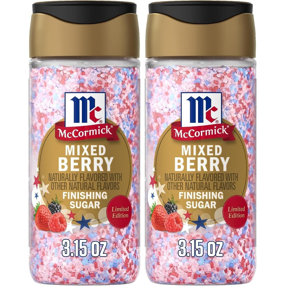 image:imageMcCormick Finishing Sugar Mixed Berry Limited Edition Sweet Berry Flavors Sprinkle on Breakfast and Dessert Favorites Garnish Beverages 315 oz315 Ounce Pack of 2