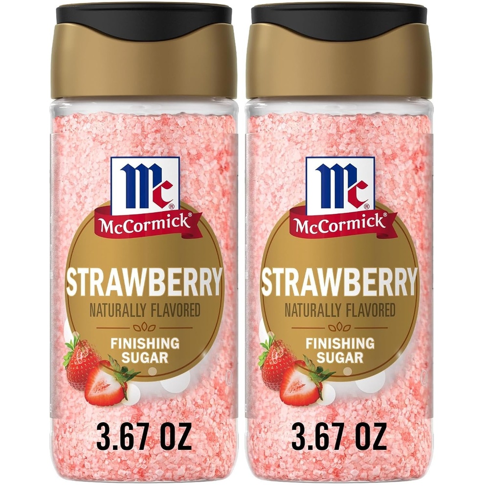 image:imageMcCormick Finishing Sugar Strawberry Sweet Strawberry Flavor Perfect For Adding A Fruity Sweetness to Breakfast Items Sprinkle on Baked Goods or Stir into Beverages 367 oz367 Ounce Pack of 2