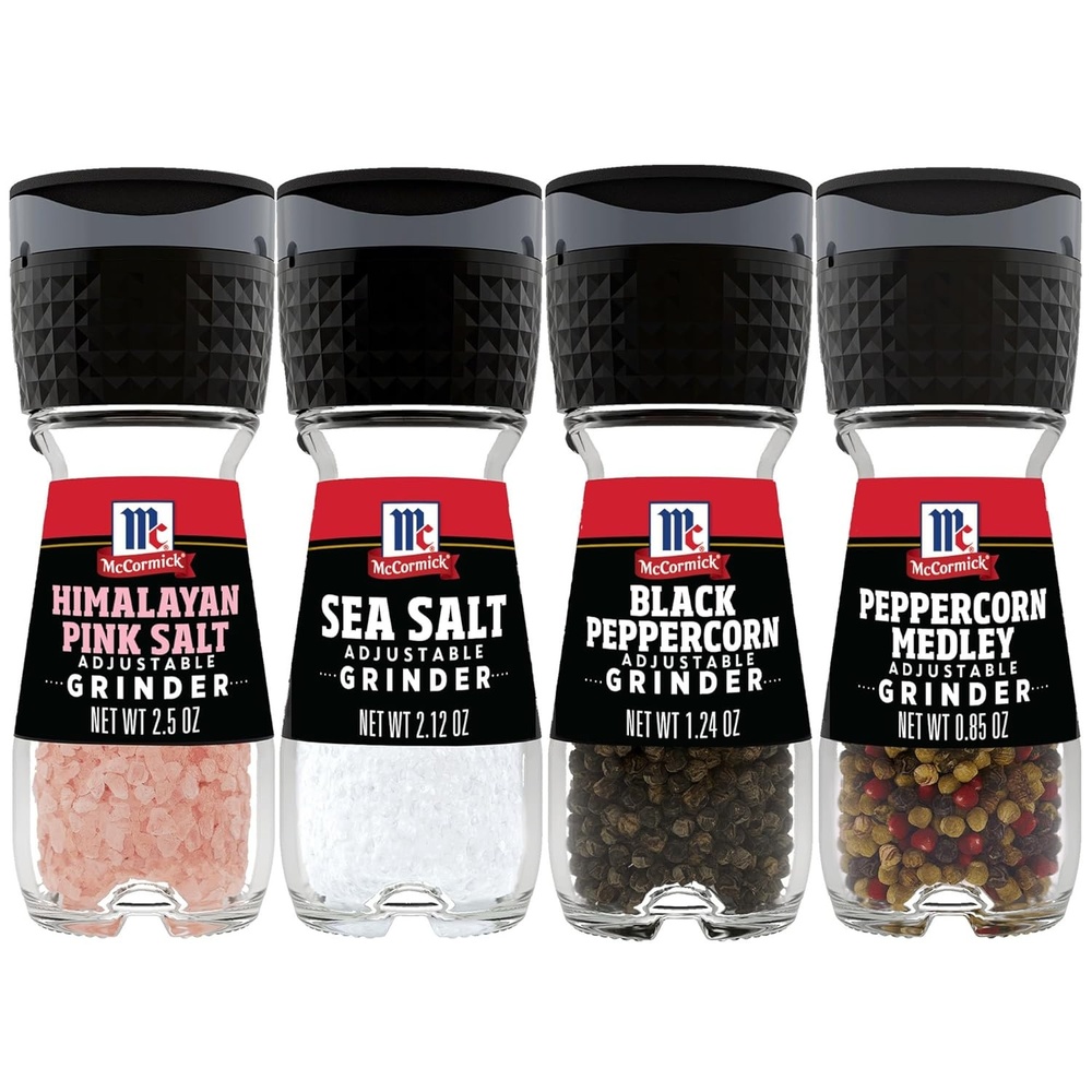 image:imageMcCormick Grinder Essentials Variety Pack Non GMO Varieties Include Black Peppercorn Himalayan Pink Salt Peppercorn Medley amp Sea Salt 647 oz08 Ounce Pack of 1