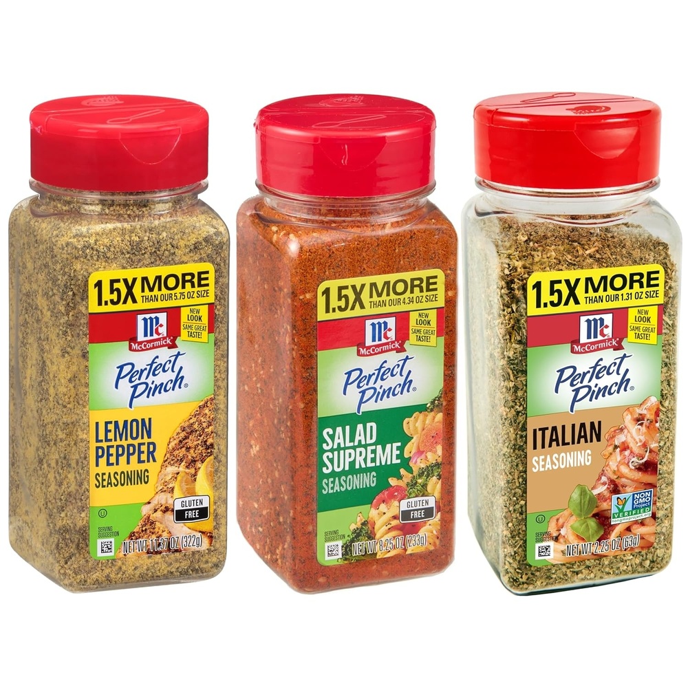 image:imageMcCormick Perfect Pinch Seasoning Variety Pack Lemon Pepper Salad Supreme and Italian 2187 oz