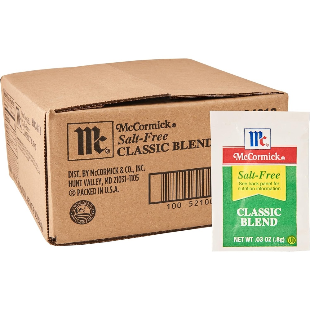 image:imageMcCormick Salt Free Classic Blend Packets 300 count One Box of 300 SaltFree Seasoning Blend Individual Packets Perfect for Reduced Sodium Diets Best on Roasted Vegetables Potatoes and More