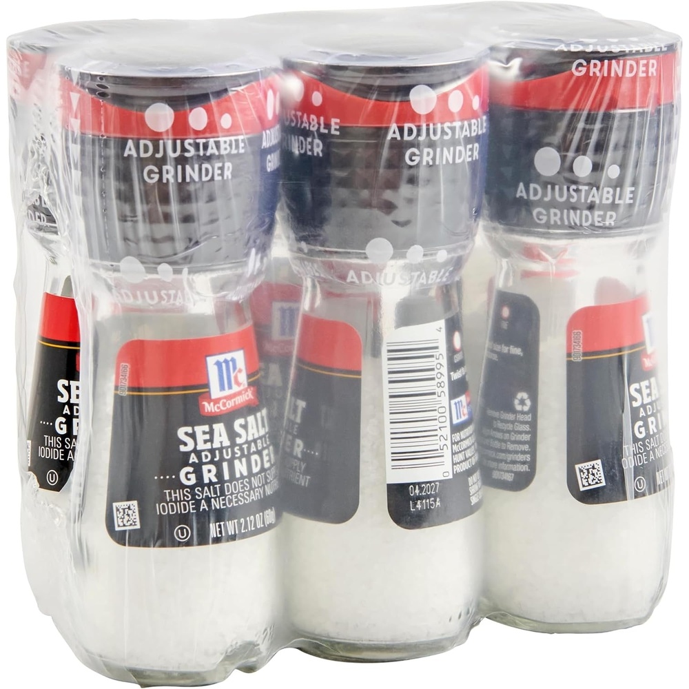image:imageMcCormick Sea Salt Grinder 212 oz Pack of 6 One 6 Pack of 212 Ounce Glass Bottles of Mediterranean Sea Salt Best for Tabletop Use212 Ounce Pack of 36