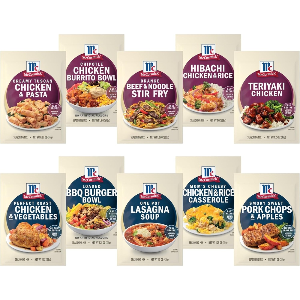image:imageMcCormick Seasoning Mix Variety Pack Kitchen Inspiration Gift Pack Make Your Best Quick amp Easy Dishes OnePan Meals Prepare with Protein Vegetables and Starch for Easy Flavor 1187 oz