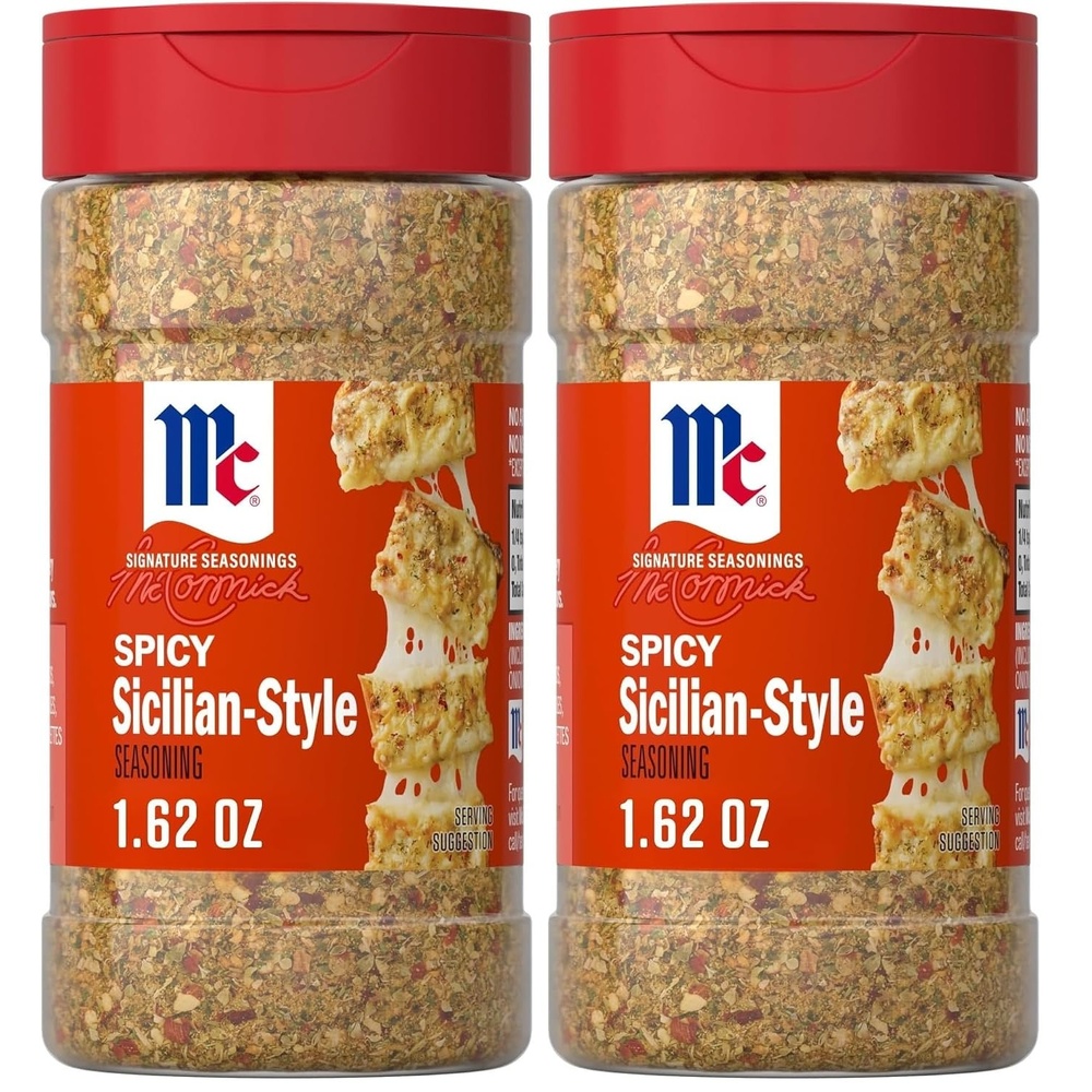 image:imageMcCormick Seasoning Spicy SicilianStyle Signature Seasonings Bold Savory amp Fiery Shake On For Pizza Flatbreads Roasted Vegetables Sauces amp More No Artificial Flavors No MSG Added 162 oz162 Ounce Pack of 2