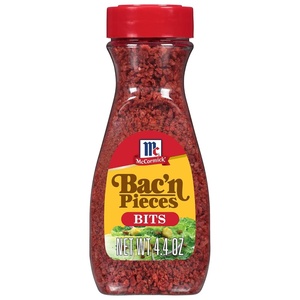 McCormick Bacon Bits, Artificially Flavored, Vegan and Vegetarian Friendly Alternative to Bacon, Shake on Salads, Pizza, and More for Meaty Flavor and Crunch, 4.4 oz(Bits)
