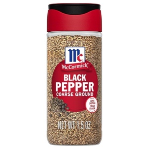 McCormick Black Pepper, Coarse Ground, Non GMO, Hand-Harvested, Enjoy Distinctive Pepper Flavor While Cooking & Tableside, 3.12 oz(1.5 Ounce (Pack of 1))