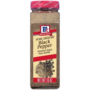 McCormick Black Pepper, Pure Ground, Non GMO, Hand-Harvested, Enjoy Distinctive Pepper Flavor While Cooking & Tableside, 16 oz(16 Ounce (Pack of 1))