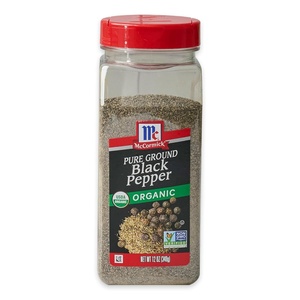McCormick Black Pepper, Pure Ground, Organic, Non GMO, Enjoy Distinctive Pepper Flavor While Cooking & Tableside, 12 oz(12 Ounce (Pack of 1))