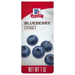 McCormick Blueberry Extract with Other Natural Flavors, Distinctive, Sweet Blueberry Flavor and Aroma for Baking Cookies, Cake, and Muffins, and Beverages Like Lemonade, Mocktails, and Smoothies, 1 fl oz (Pack of 6)
