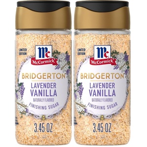 McCormick Bridgerton Finishing Sugar, Lavender Vanilla, Limited Edition, Floral Lavender Notes, Smooth Vanilla Flavor, For Cakes, Cocktails, Matcha Tea, and More, 3.45 oz(3.45 Ounce (Pack of 2))