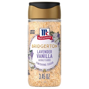 McCormick Bridgerton Finishing Sugar, Lavender Vanilla, Limited Edition, Floral Lavender Notes, Smooth Vanilla Flavor, For Cakes, Cocktails, Matcha Tea, and More, 3.45 oz(3.45 Ounce (Pack of 1))