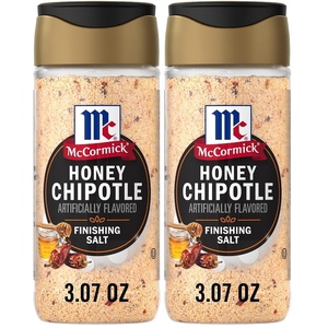 McCormick Finishing Salt, Honey Chipotle, Spicy Chipotle & Sweet Honey, For Steaks, Pork, Chicken, Grilled Veggies & Fries, No Colors from Artificial Sources, Kosher, 3.07 oz(3.07 Ounce (Pack of 2))