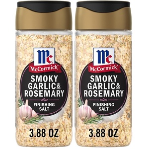 McCormick Finishing Salt, Smoky Garlic & Rosemary, The Taste You Trust, For Steaks, Chops, Chicken, Roasted Veggies, Potato Dishes & More, Kosher, No Colors from Artificial Sources, 3.88 oz(3.88 Ounce (Pack of 2))