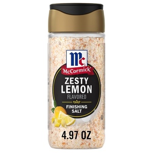McCormick Finishing Salt, Zesty Lemon, Sea Salt, Lemon Rind, Kosher, The Taste You Trust, For Salads, Fresh Fruit, Grilled Veggies, Pasta Dishes, Fish, Chicken, Seafood & More, 4.97 oz(4.97 Ounce (Pack of 1))