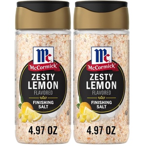 McCormick Finishing Salt, Zesty Lemon, Sea Salt, Lemon Rind, Kosher, The Taste You Trust, For Salads, Fresh Fruit, Grilled Veggies, Pasta Dishes, Fish, Chicken, Seafood & More, 4.97 oz(4.97 Ounce (Pack of 2))