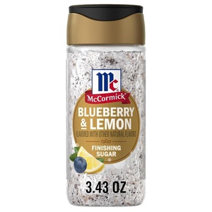 McCormick Finishing Sugar, Blueberry & Lemon, Sweet, Blueberry Flavor & Bright Lemon Notes, No Colors From Artificial Sources, 3.43 oz(3.43 Ounce (Pack of 1))