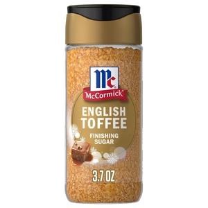 McCormick Finishing Sugar, Candy Cane, Limited Edition, Sweet Peppermint, Iconic Holiday Flavor, For Hot Chocolate, Chocolate Fudge, Bark, Cocktails, and More, 3.81 oz(English Toffee)