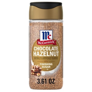 McCormick Finishing Sugar, Candy Cane, Limited Edition, Sweet Peppermint, Iconic Holiday Flavor, For Hot Chocolate, Chocolate Fudge, Bark, Cocktails, and More, 3.81 oz(Chocolate Hazelnut)