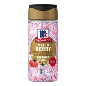 McCormick Finishing Sugar, Mixed Berry, Limited Edition, Sweet Berry Flavors, Sprinkle on Breakfast and Dessert Favorites, Garnish Beverages, 3.15 oz(3.15 Ounce (Pack of 1))