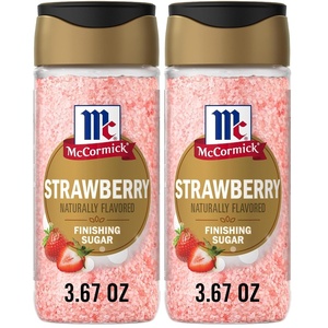 McCormick Finishing Sugar, Strawberry, Sweet Strawberry Flavor, Perfect For Adding A Fruity Sweetness to Breakfast Items, Sprinkle on Baked Goods or Stir into Beverages, 3.67 oz(3.67 Ounce (Pack of 2))